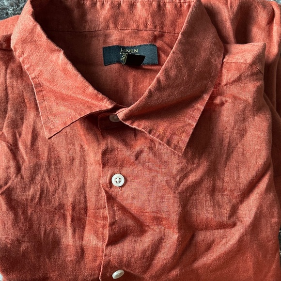 NWT CLUB ROOM 100% LINEN MEN'S LUXURY BUTTON DOWNSHIRT IN RED SANDALWOOD XXL - Picture 6 of 6